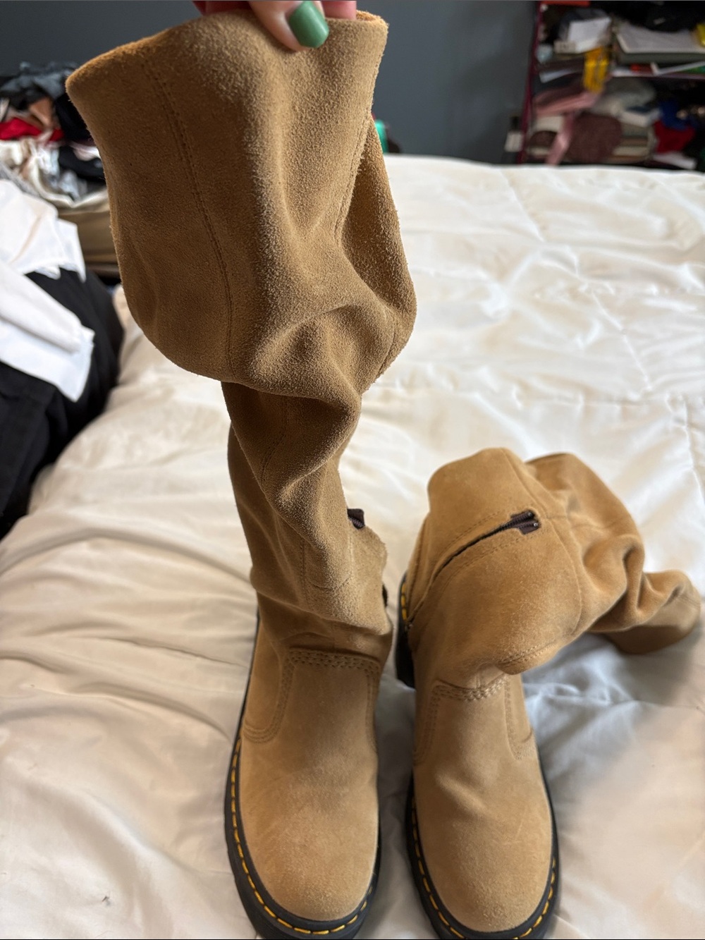 Knee high platform boot